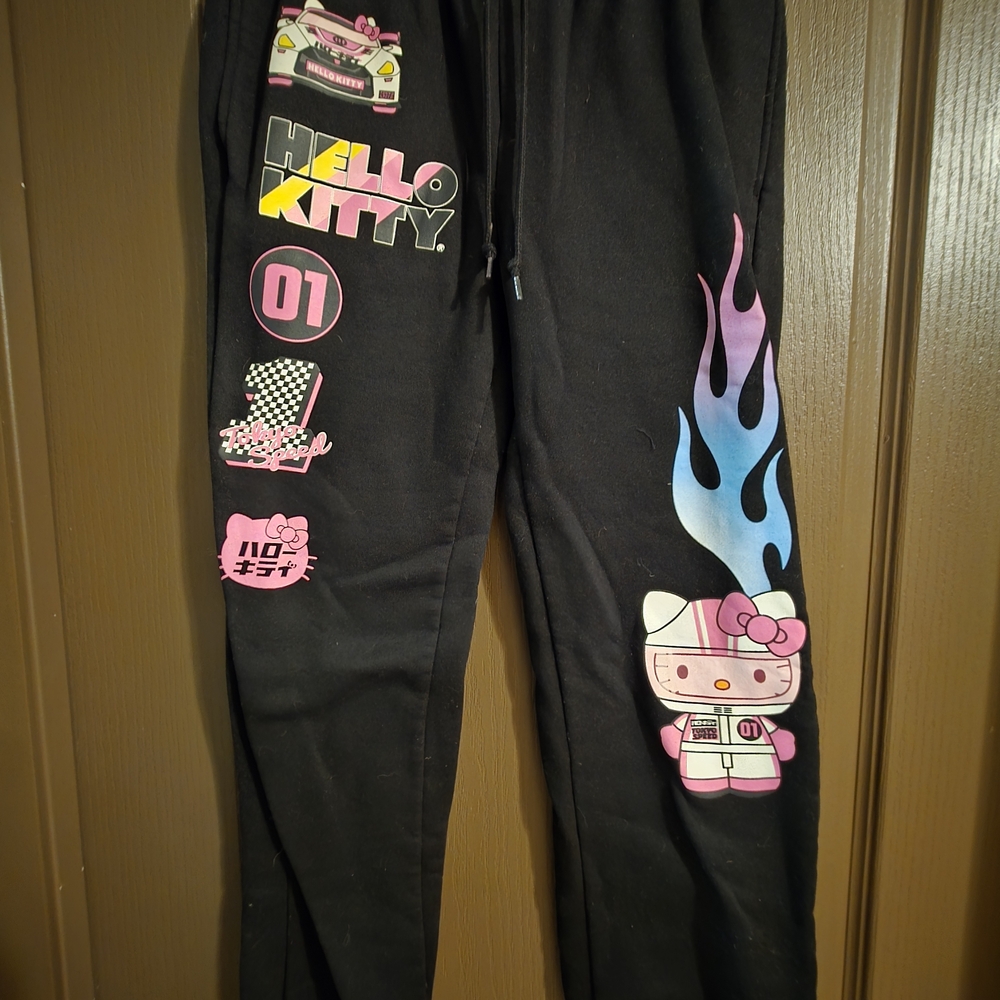 Sanrio Hello Kitty Black and Pink Kids Joggers